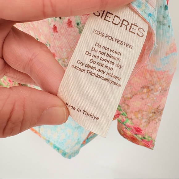 Siedres Revolve Micla Multicolored Patchwork Pattern Button Down Top 34 XS - Picture 8 of 10